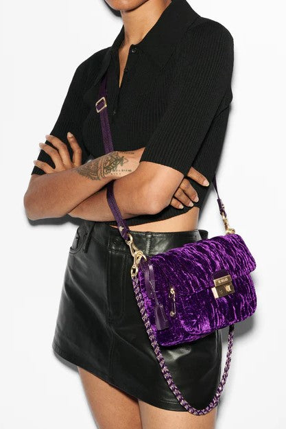 mz wallace velvet amethyst small crosby lock crossbody