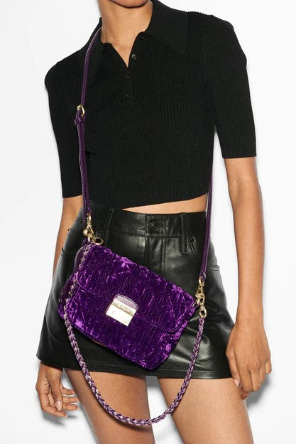 mz wallace velvet amethyst small crosby lock crossbody