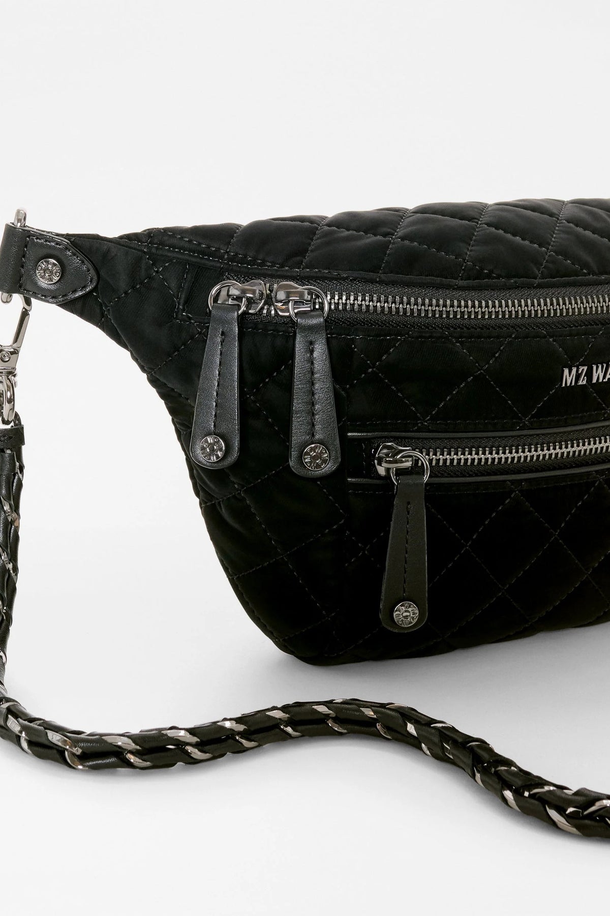 mz wallace black velvet small crosby sling