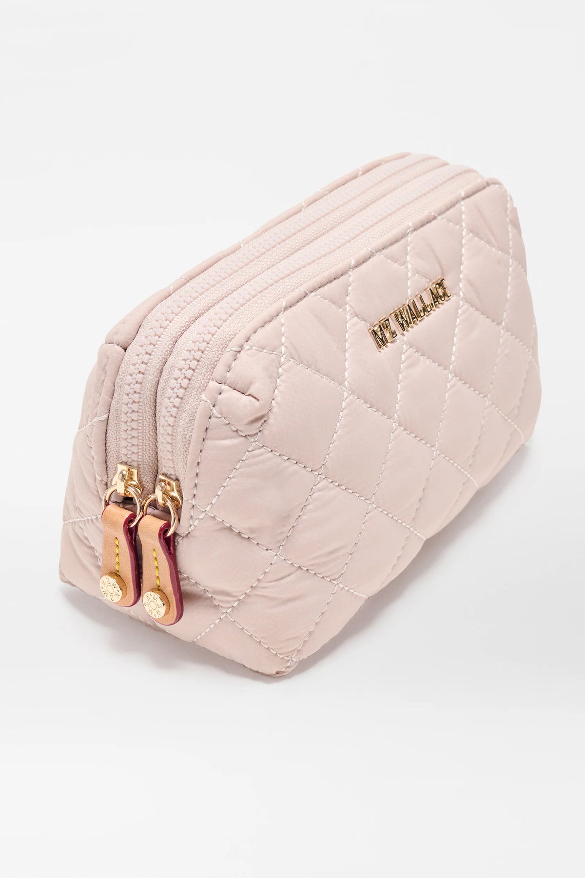 mz wallace city pink small double zip cosmetic