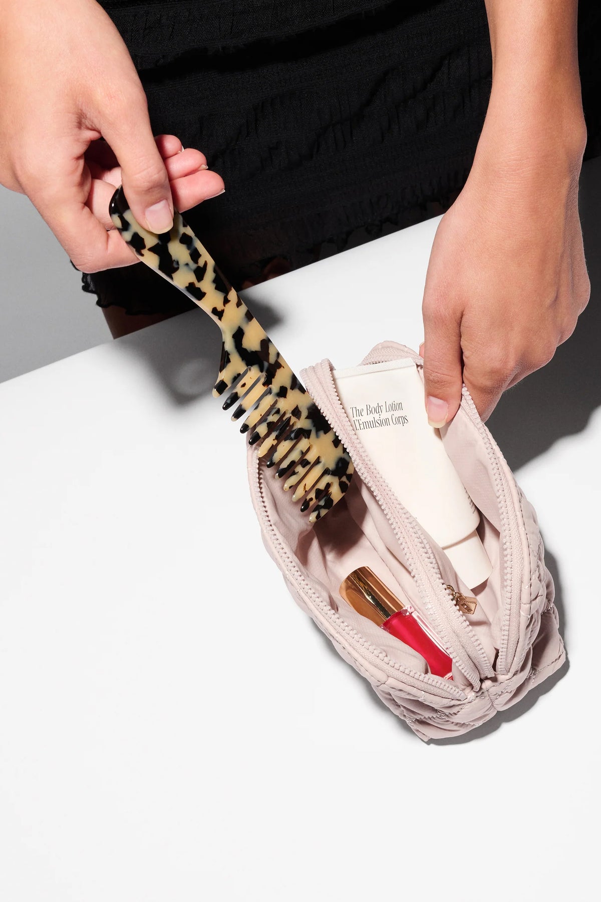 mz wallace city pink small double zip cosmetic