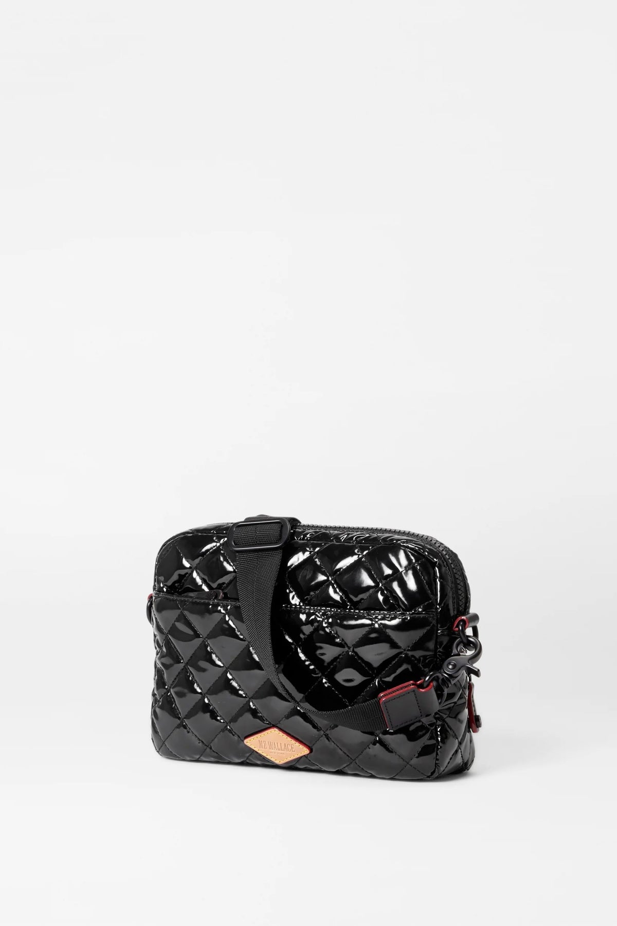 mz wallace black lacquer small metro camera bag