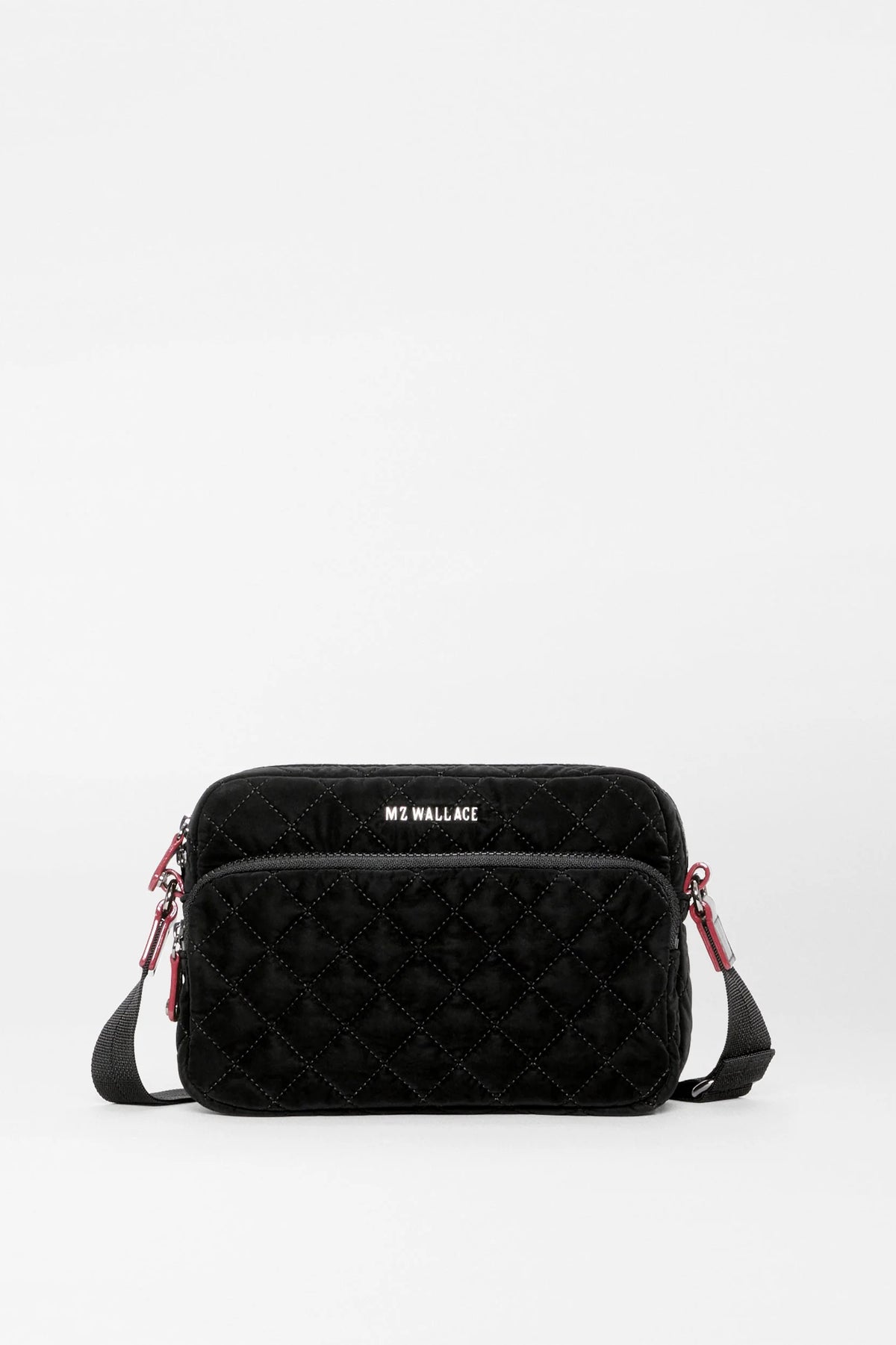 mz wallace black velvet small metro camera crossbody