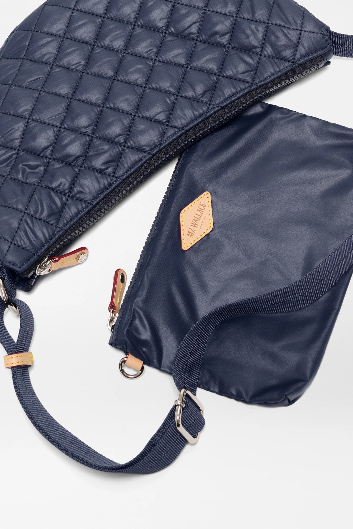 mz wallace navy small metro smile bag