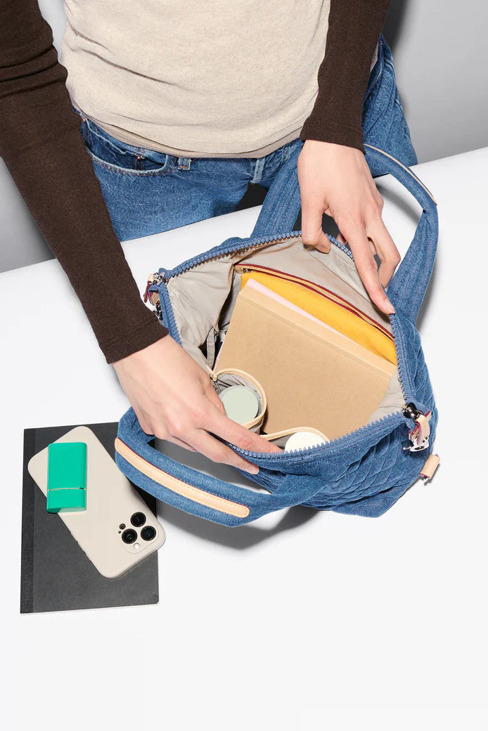 mz wallace true blue denim small sutton deluxe