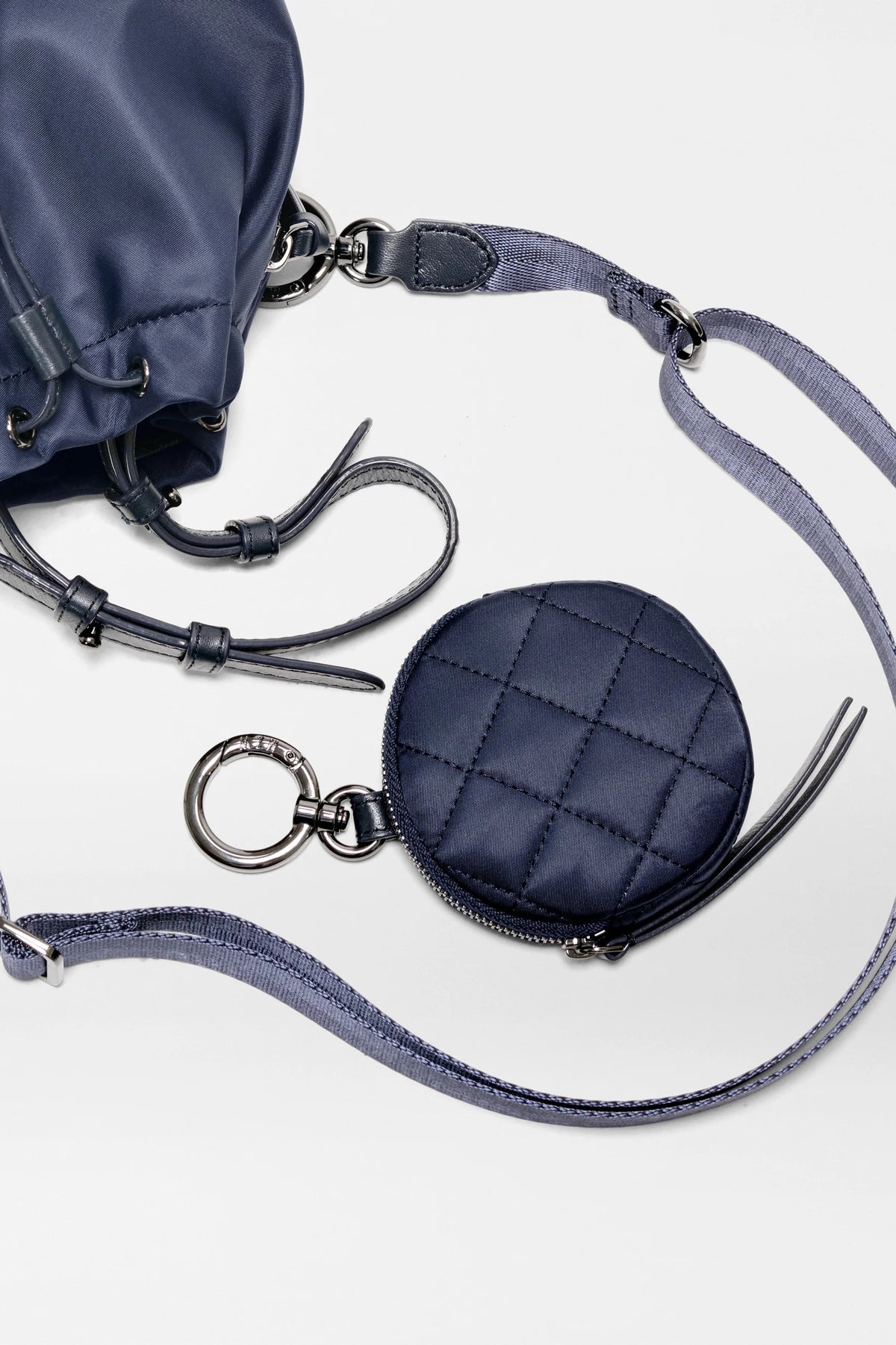 mz wallace navy waverly bucket bag