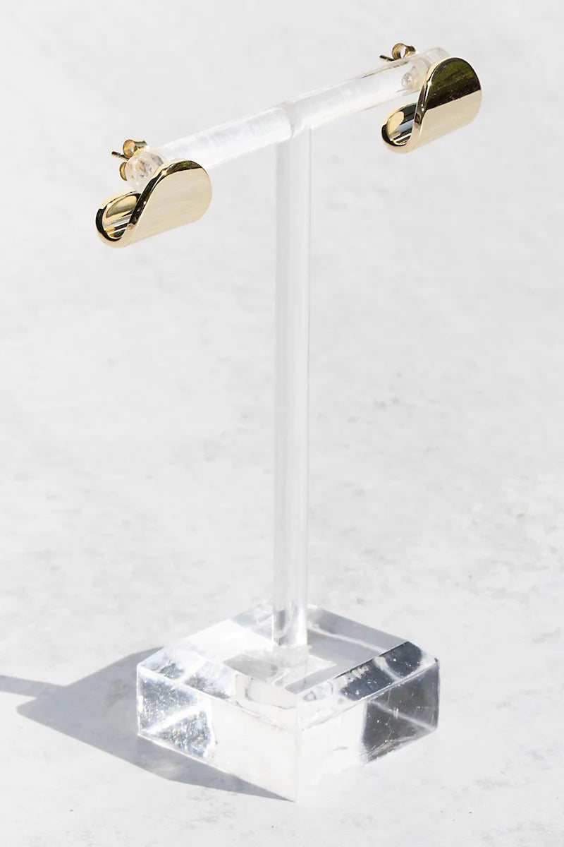 native gem arc studs 14k gold plated