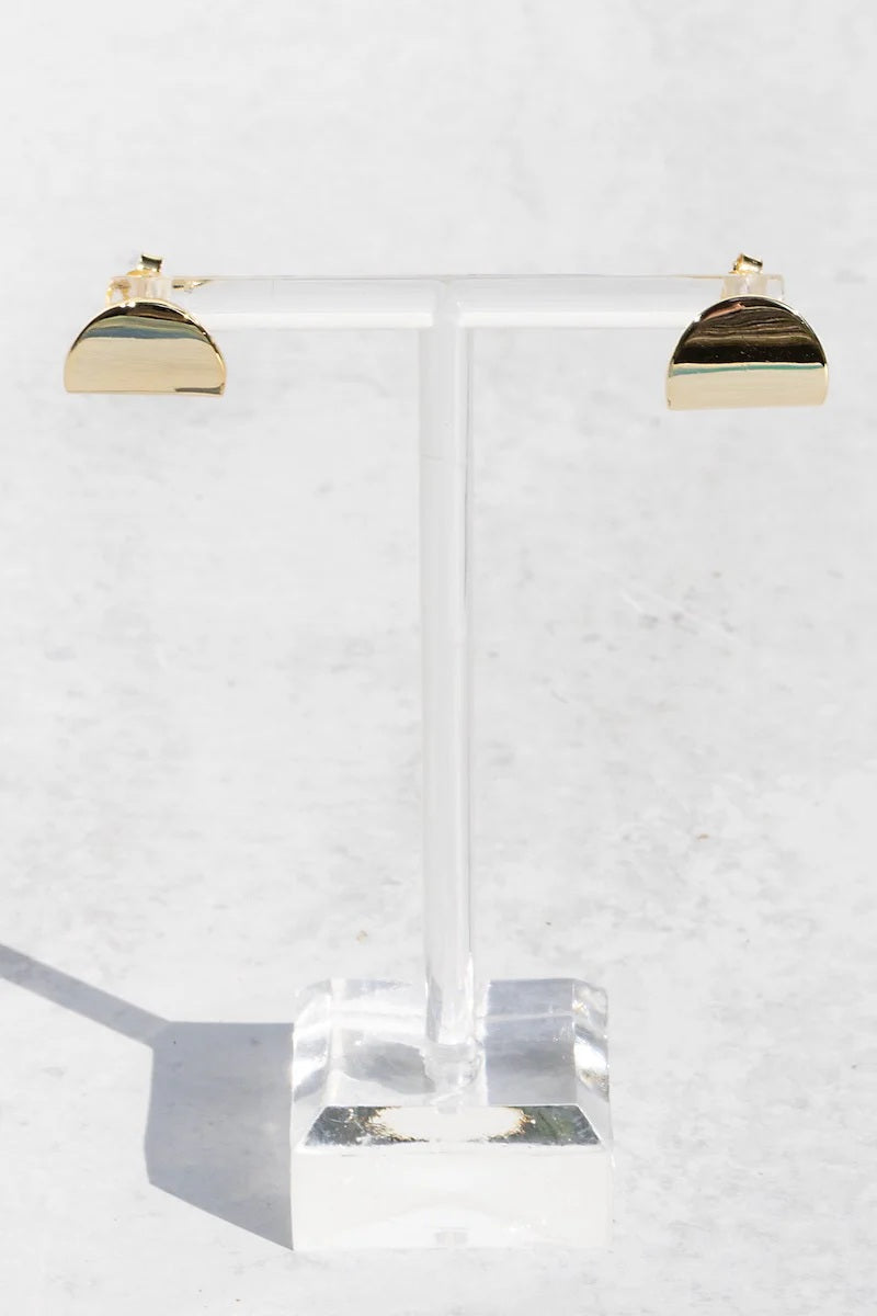 native gem arc studs 14k gold plated