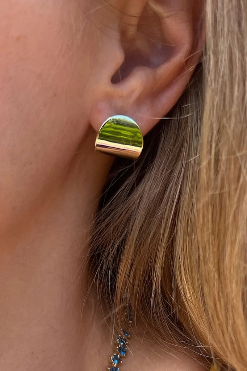 native gem arc studs 14k gold plated