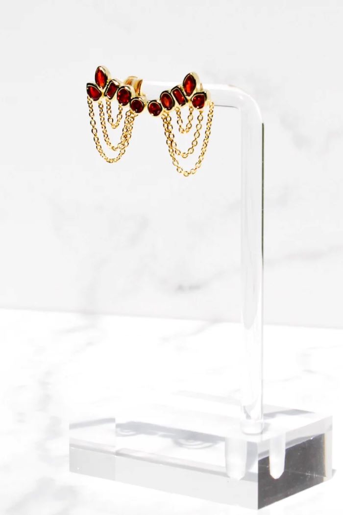 native gem athena earrings garnet 