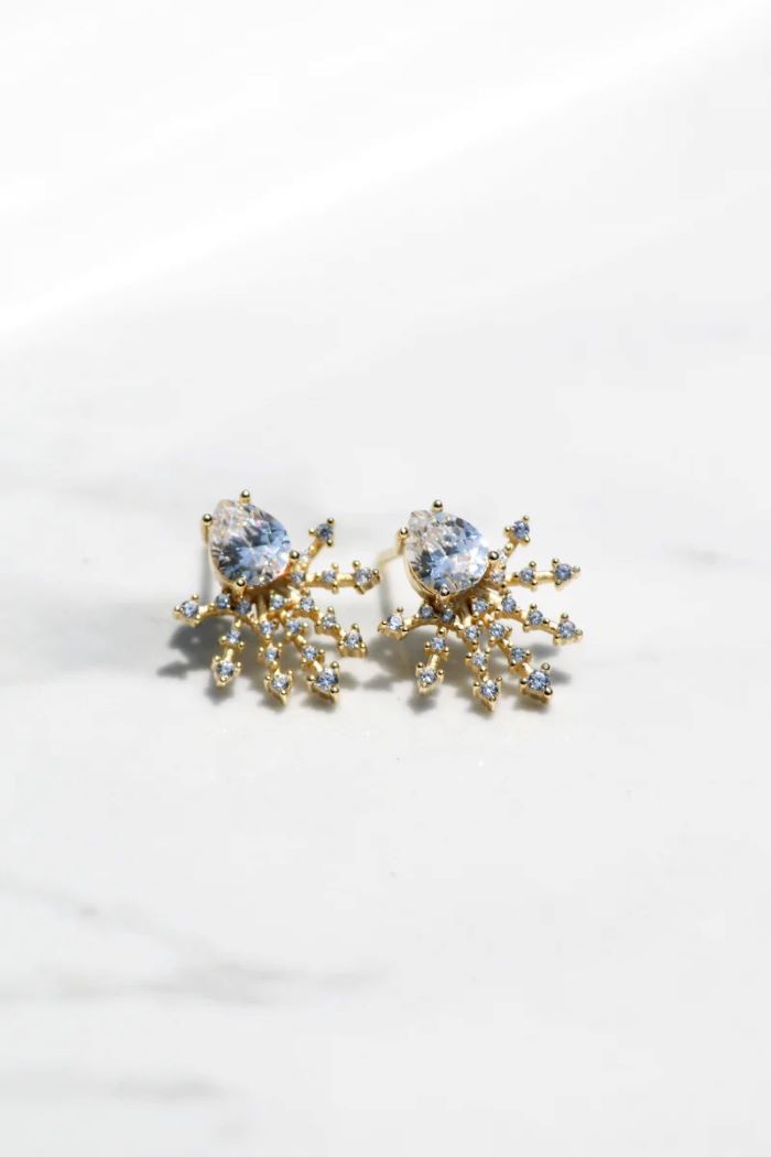 native gem crystaline stud earrings