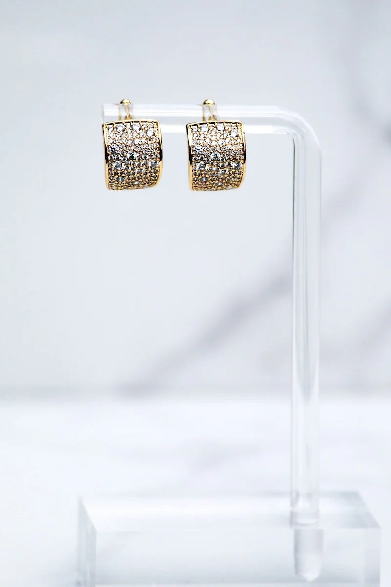 native gem cuff huggies 14k gold plated