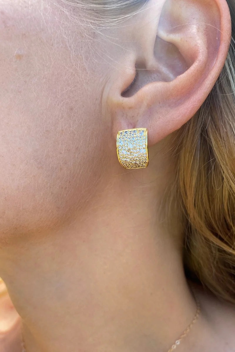 native gem cuff huggies 14k gold plated