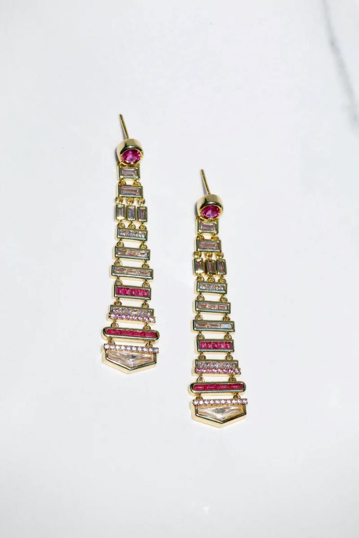 native gem deco earrings
