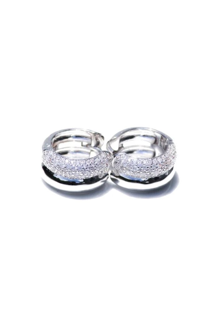 native gem double donut huggies silver 