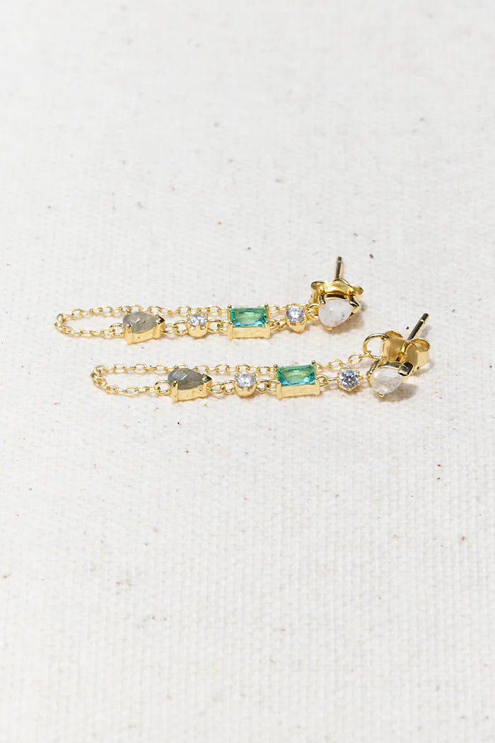 native gem droplet earrings
