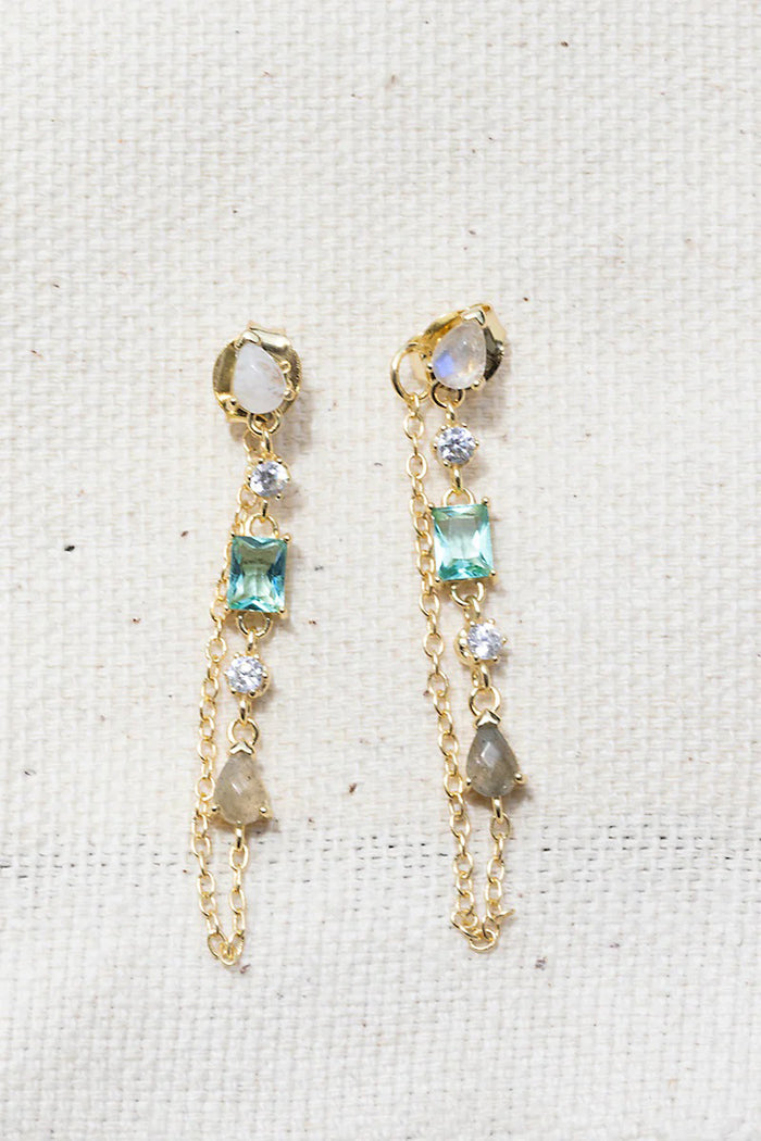 native gem droplet earrings