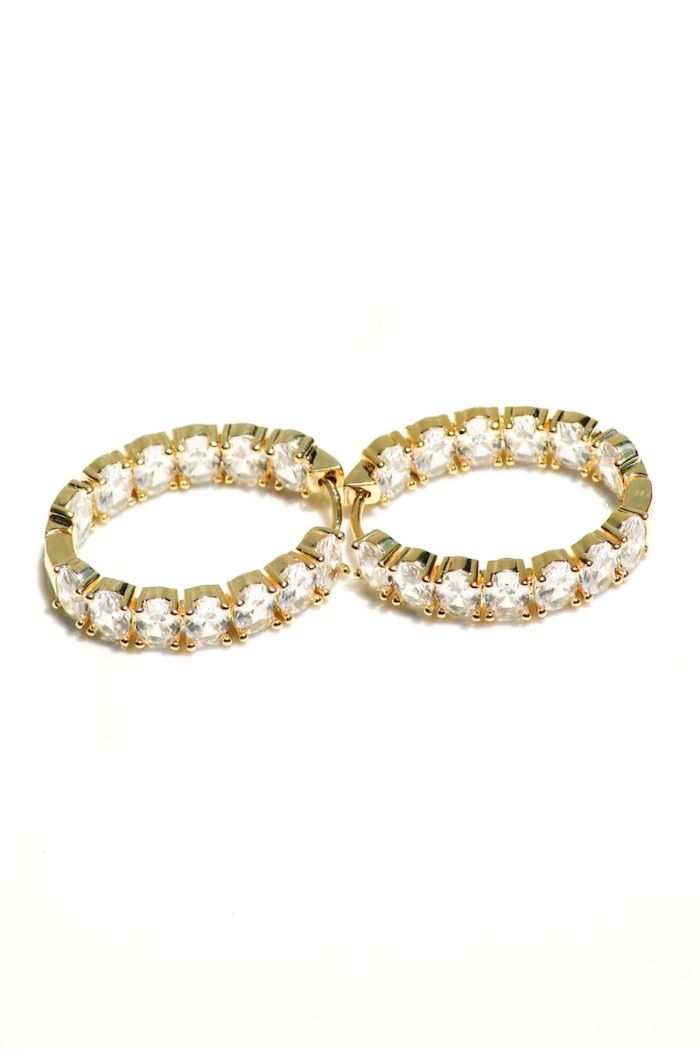 native gem ellipse hoops 14k gold vermeil 