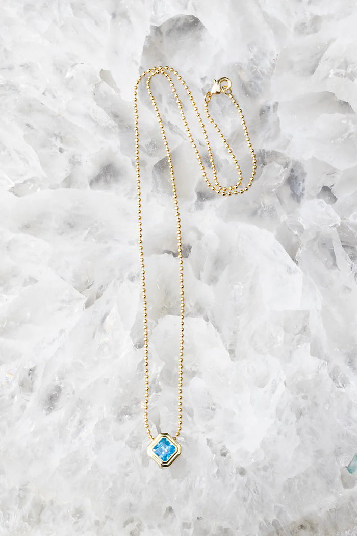 native gem icon necklace aquamarine