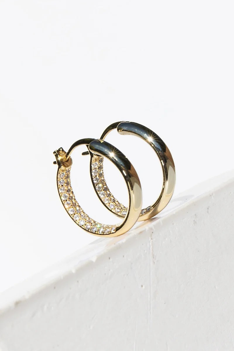 native gem inside out hoops gold plated