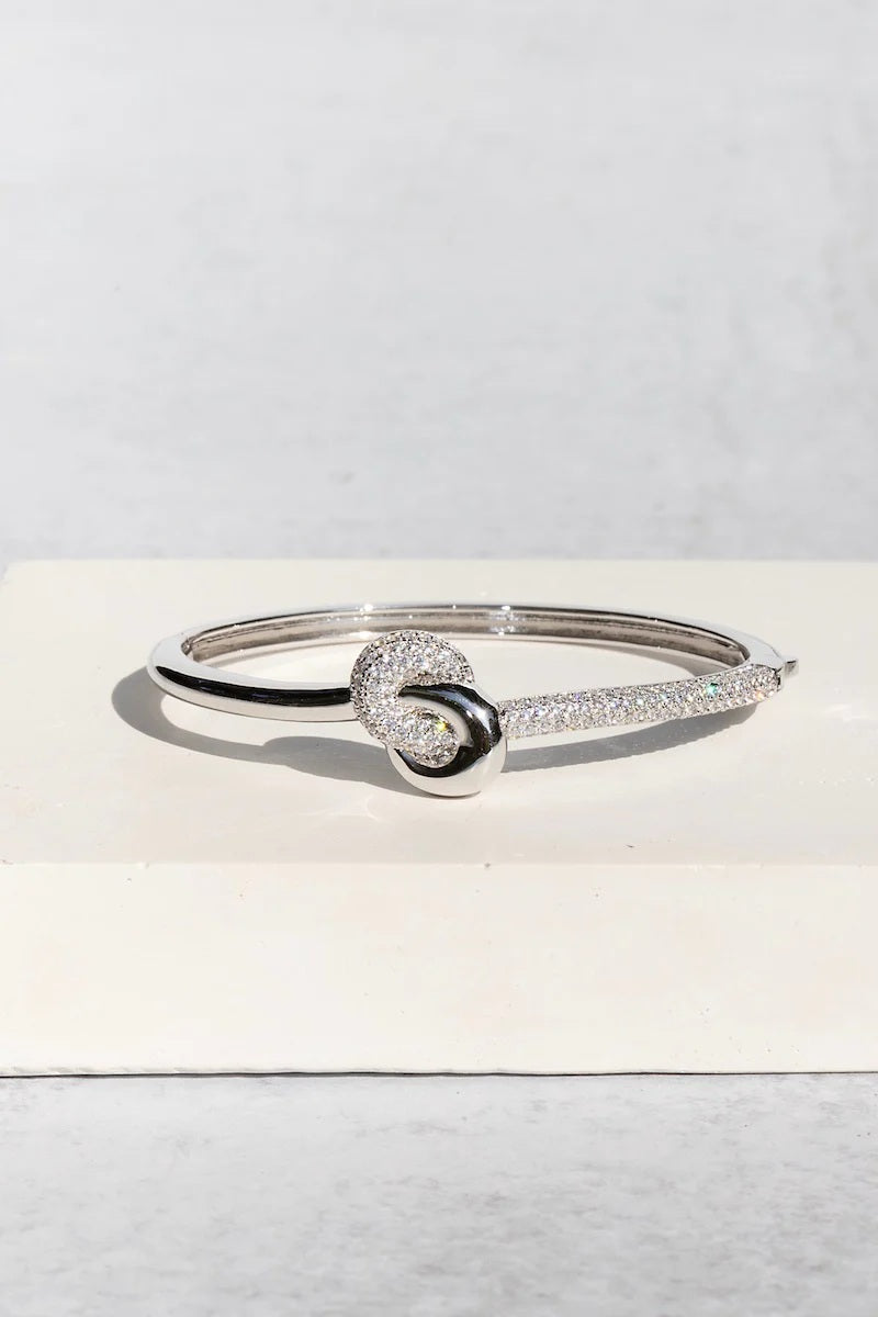 native gem love knot bangle sterling silver
