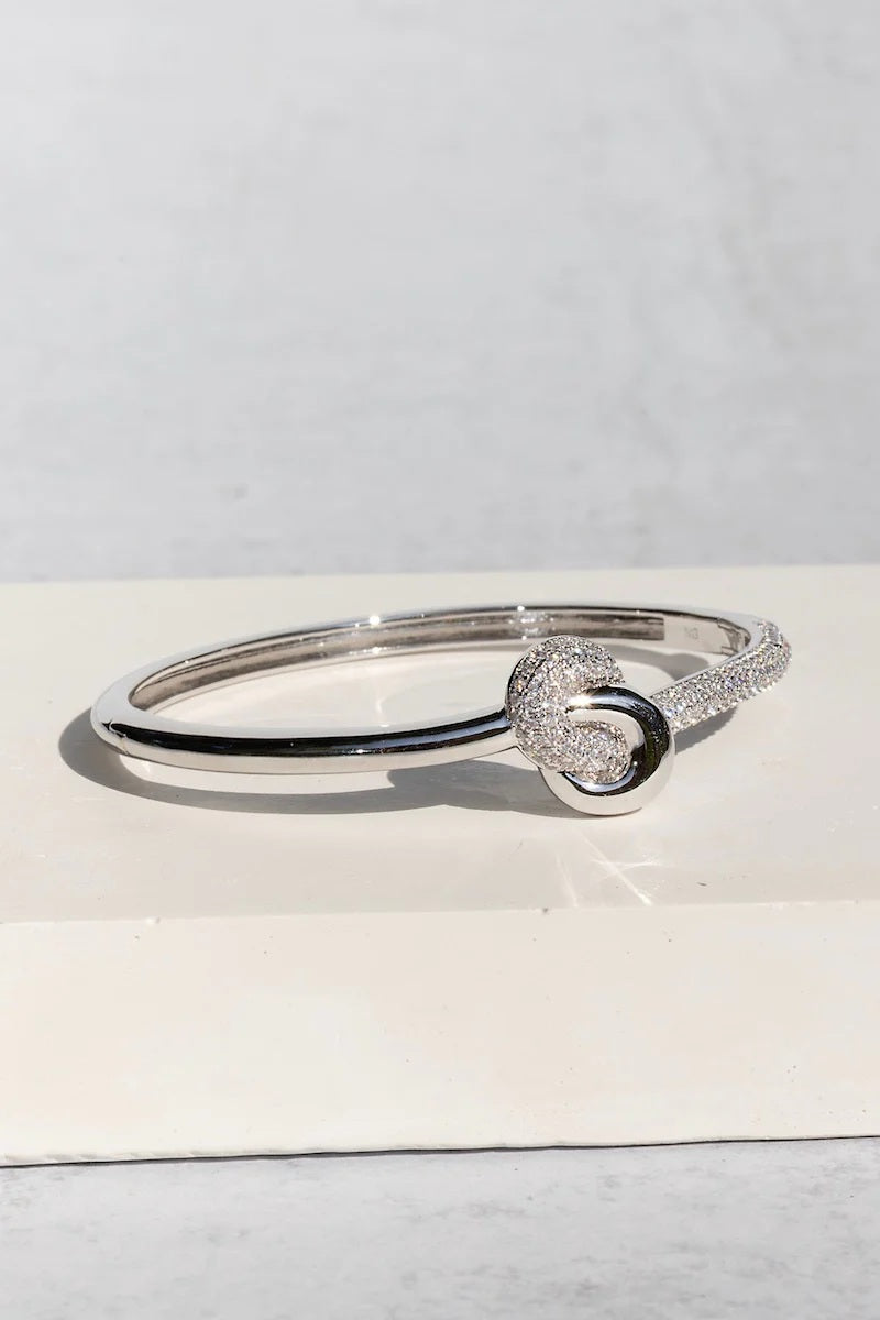 native gem love knot bangle sterling silver