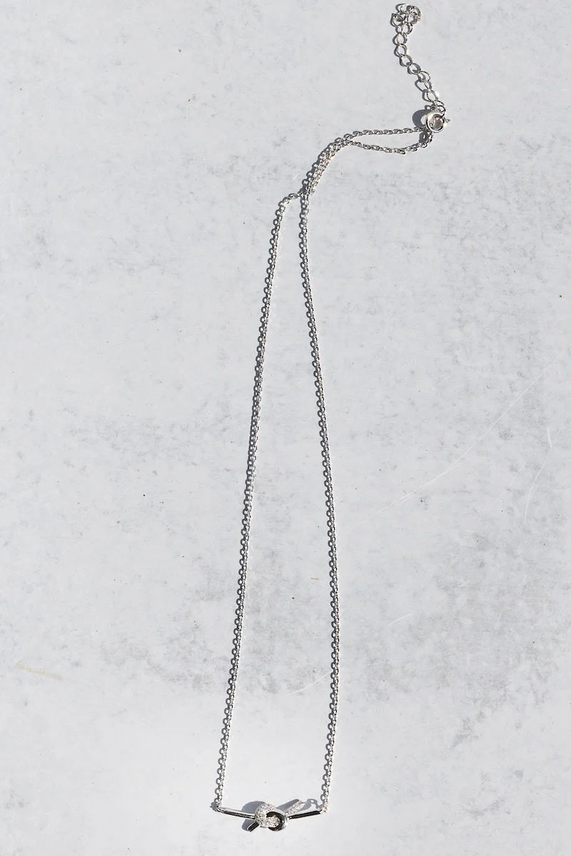 native gem love knot necklace sterling silver