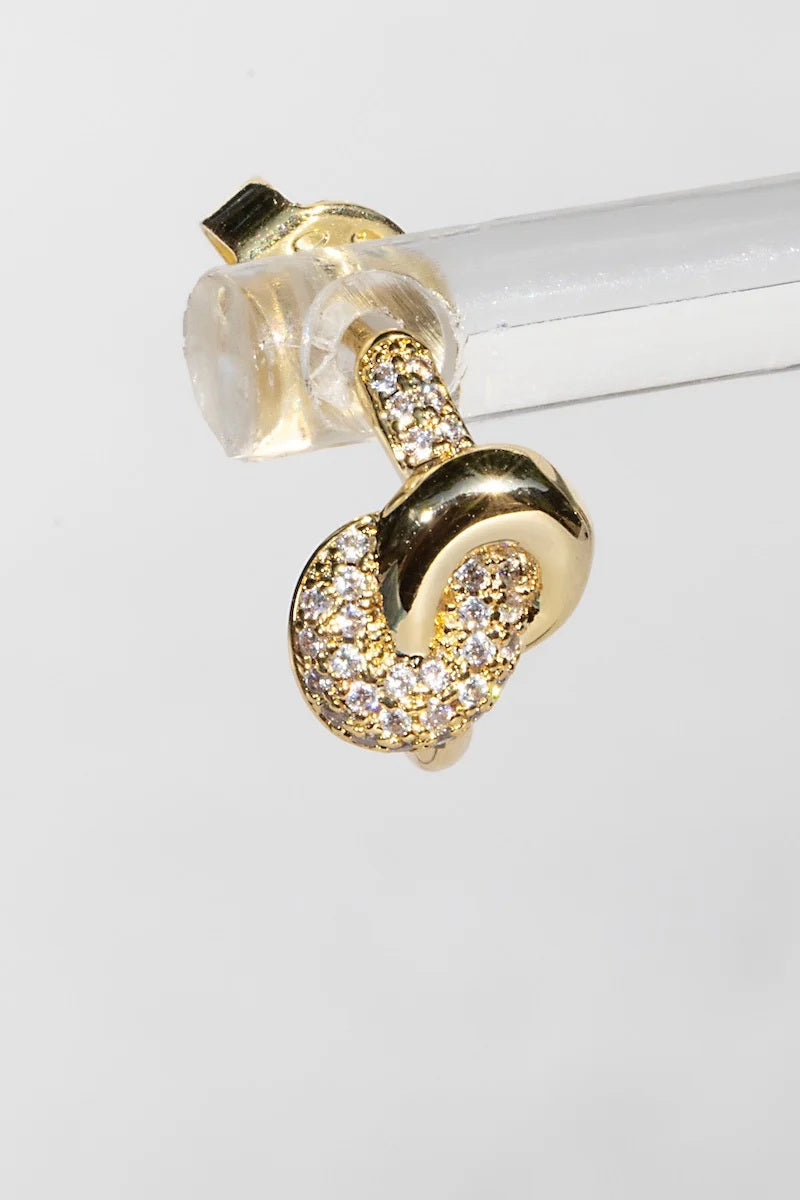 native gem love knot studs gold plated