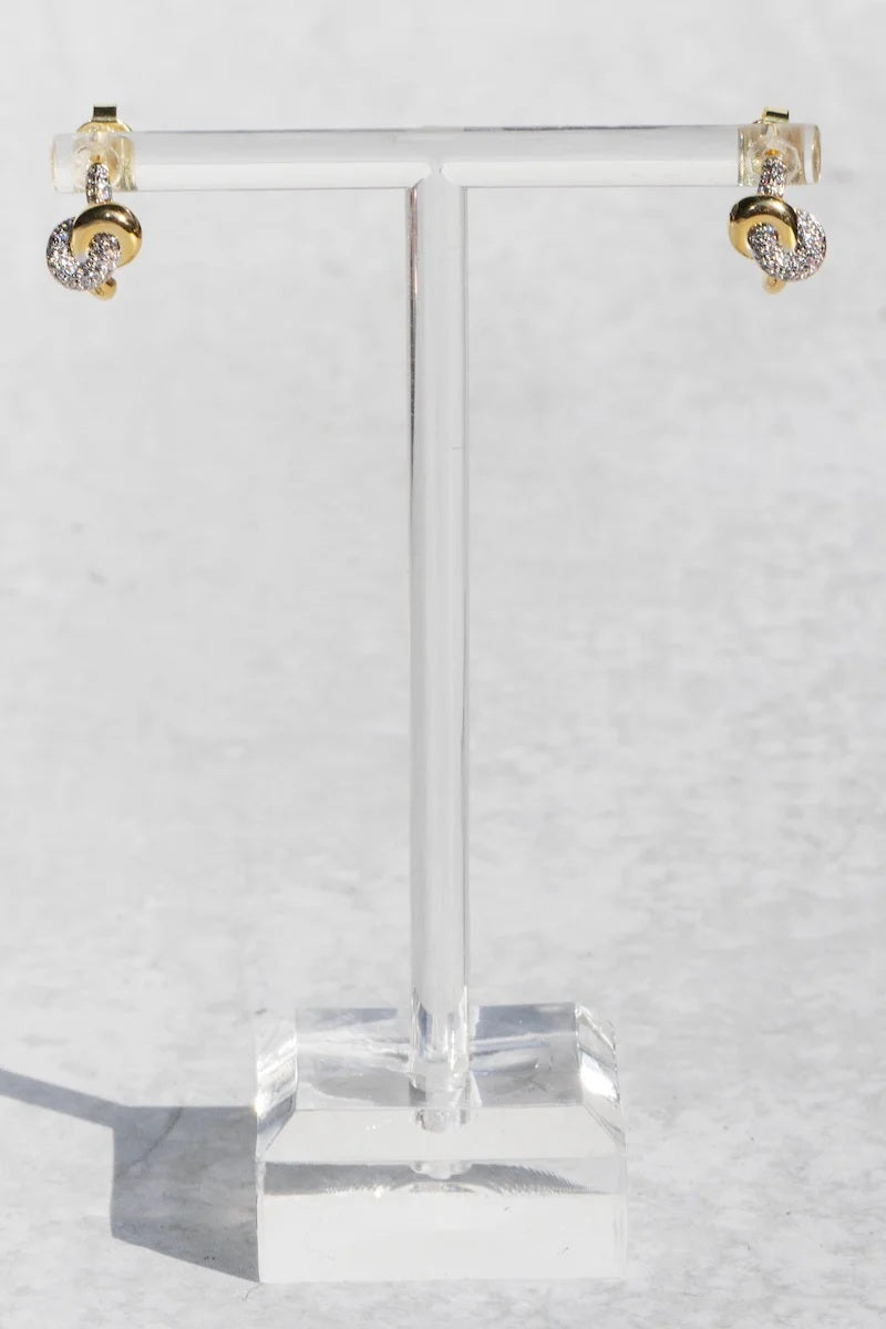 native gem love knot studs gold plated