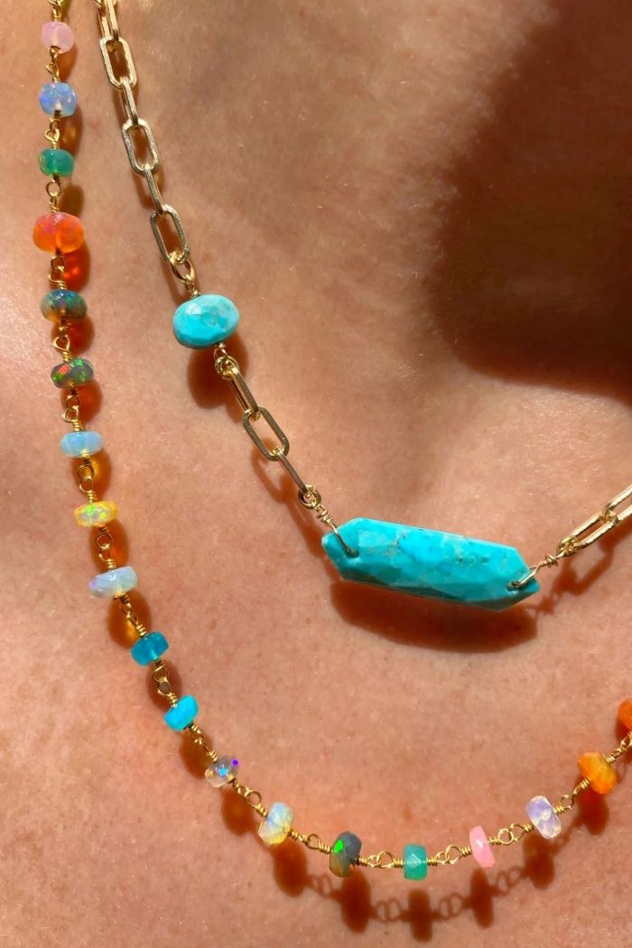 native gem neon punch necklace