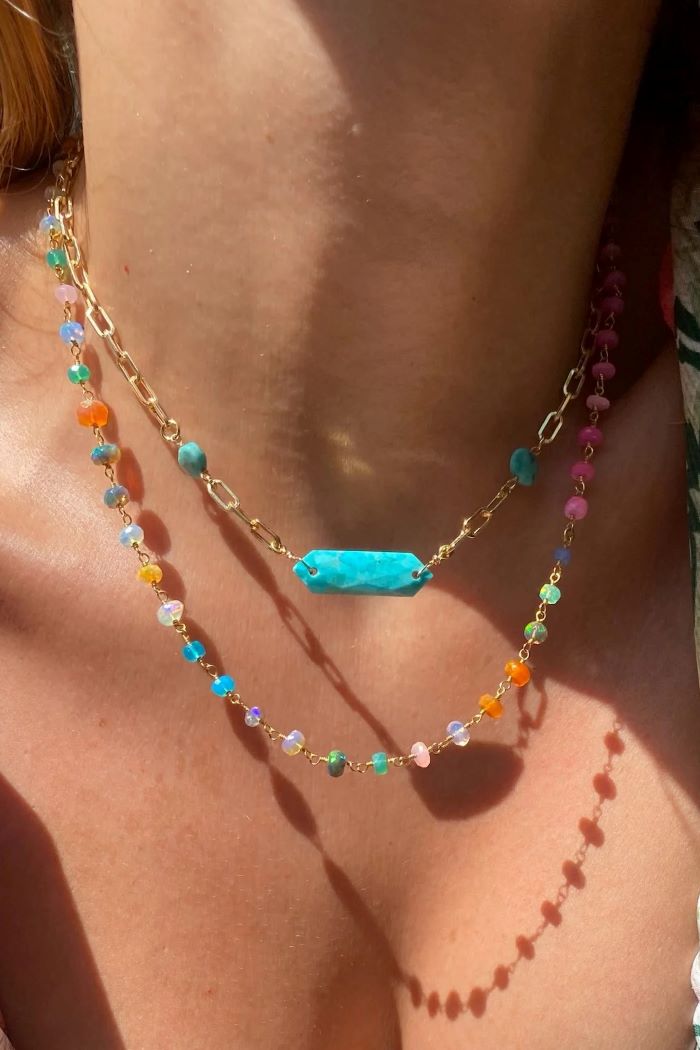 native gem neon punch necklace