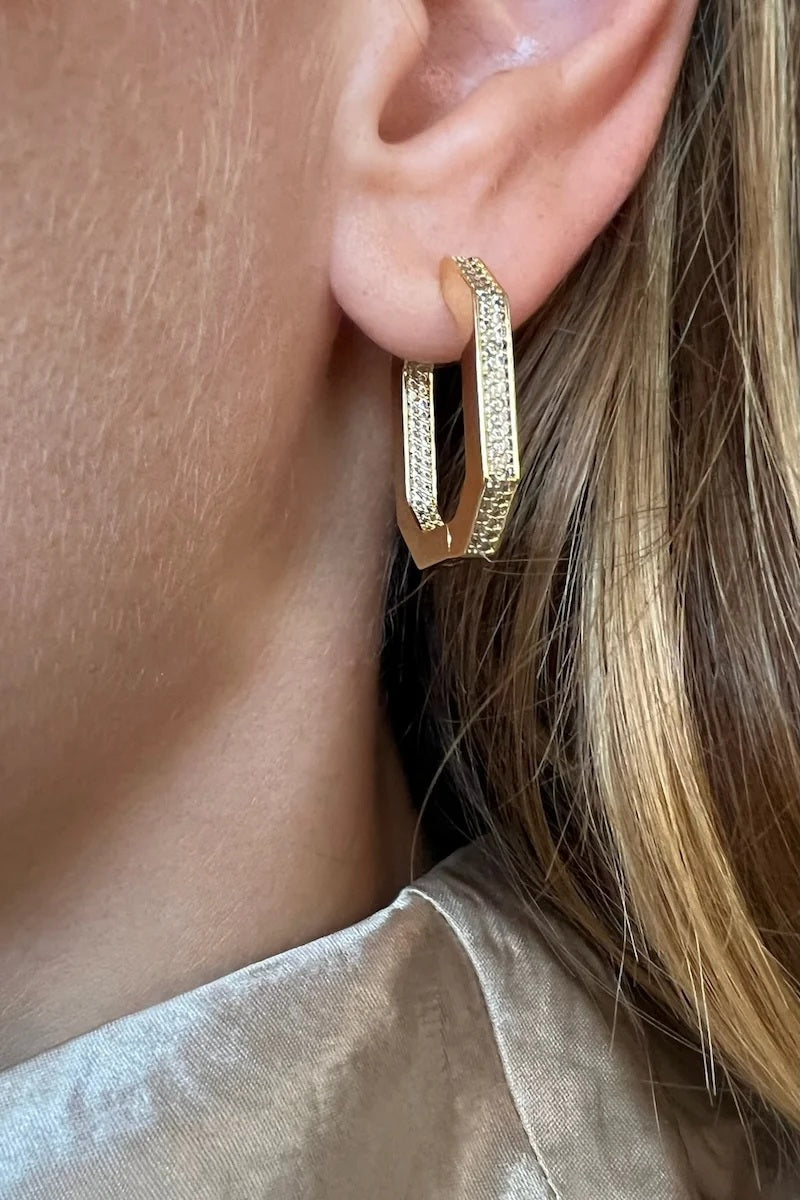 native gem octavia hoops gold