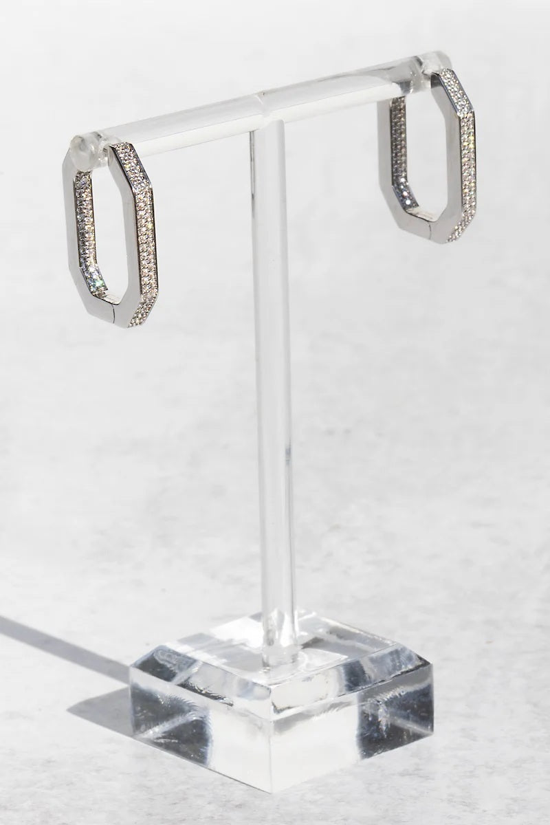 native gem octavia hoops sterling silver