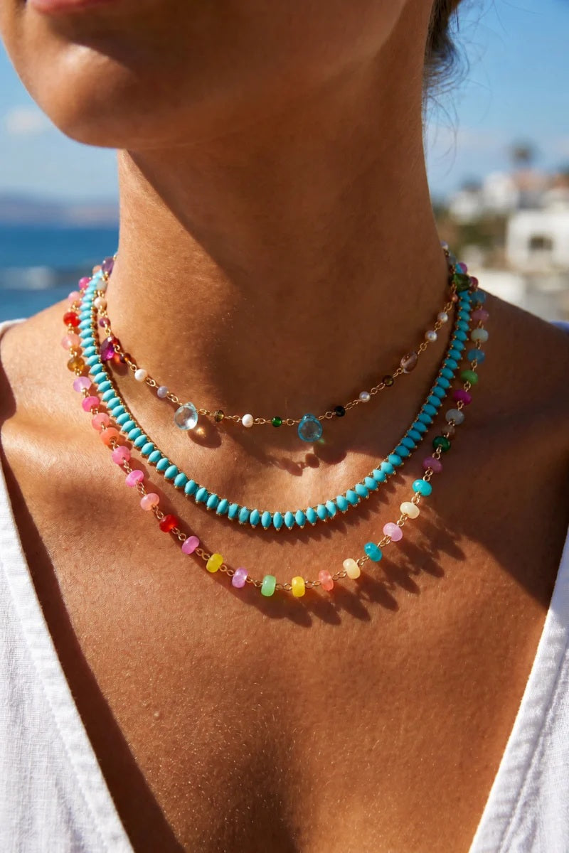 native gem symphony necklace turquoise