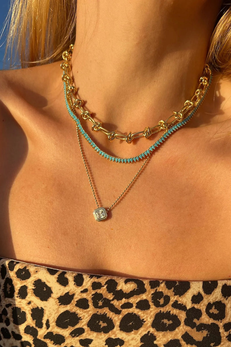 native gem symphony necklace turquoise
