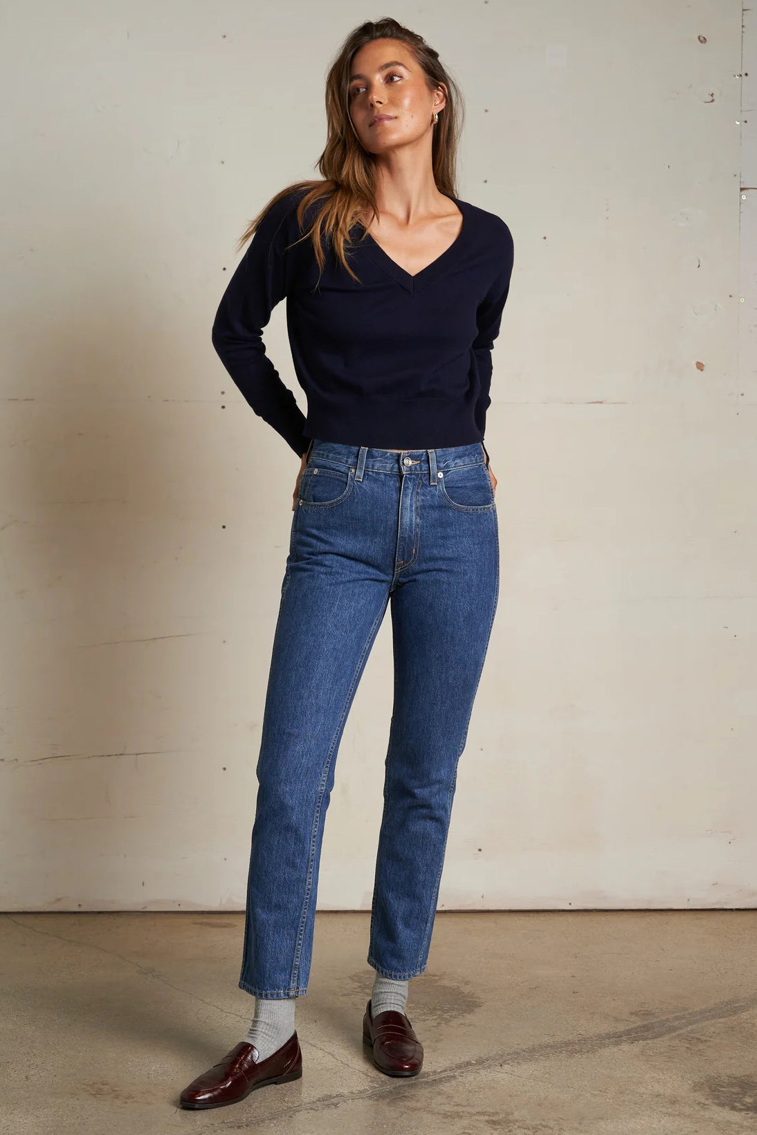 perfectwhitetee georgina sweater navy