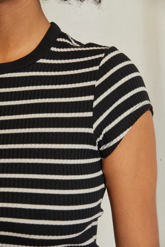 perfectwhitetee julia true black/natural stripe 