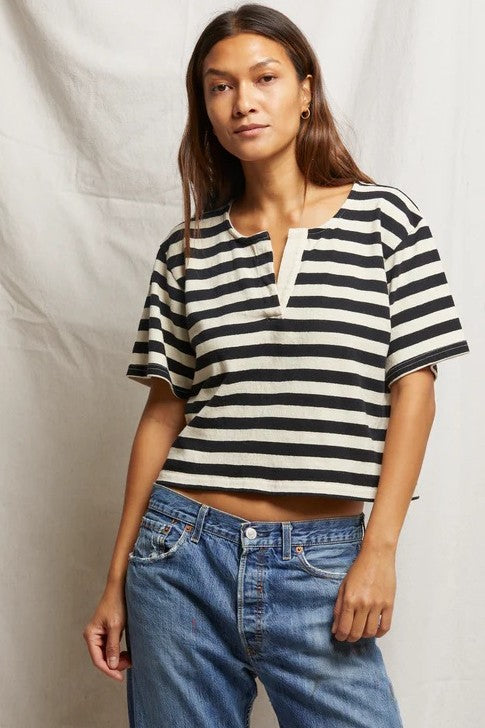 perfectwhitetee sarah black natural stripe