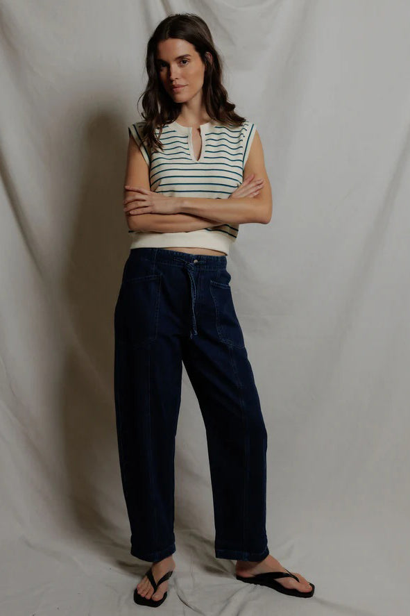 perfectwhitetee sloane teal navy stripe