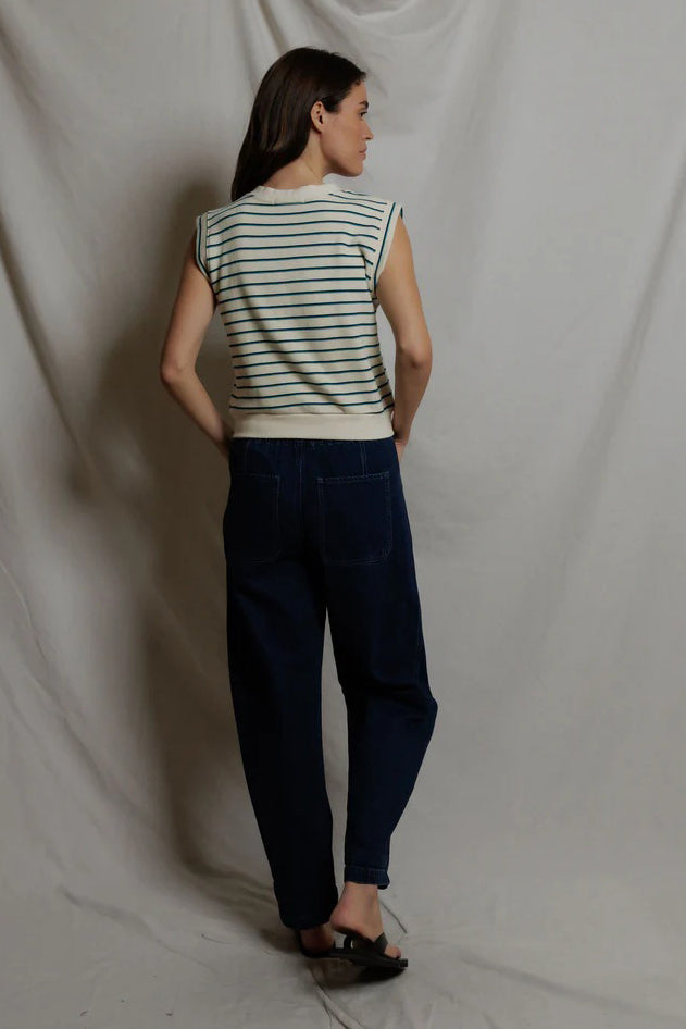 perfectwhitetee sloane teal navy stripe