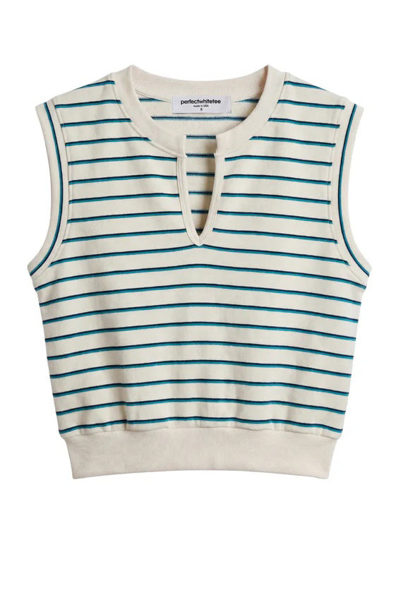 perfectwhitetee sloane teal navy stripe