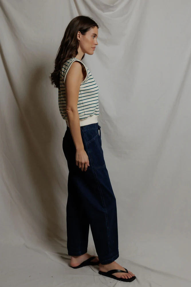 perfectwhitetee sloane teal navy stripe