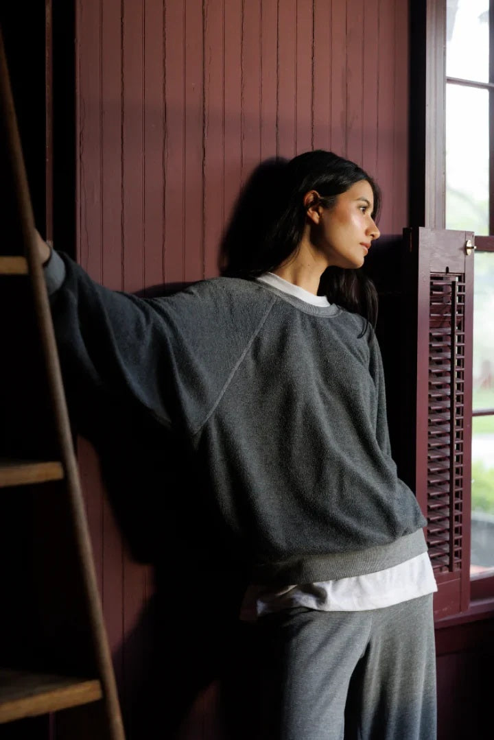 perfectwhitetee ziggy oversized dark heather grey