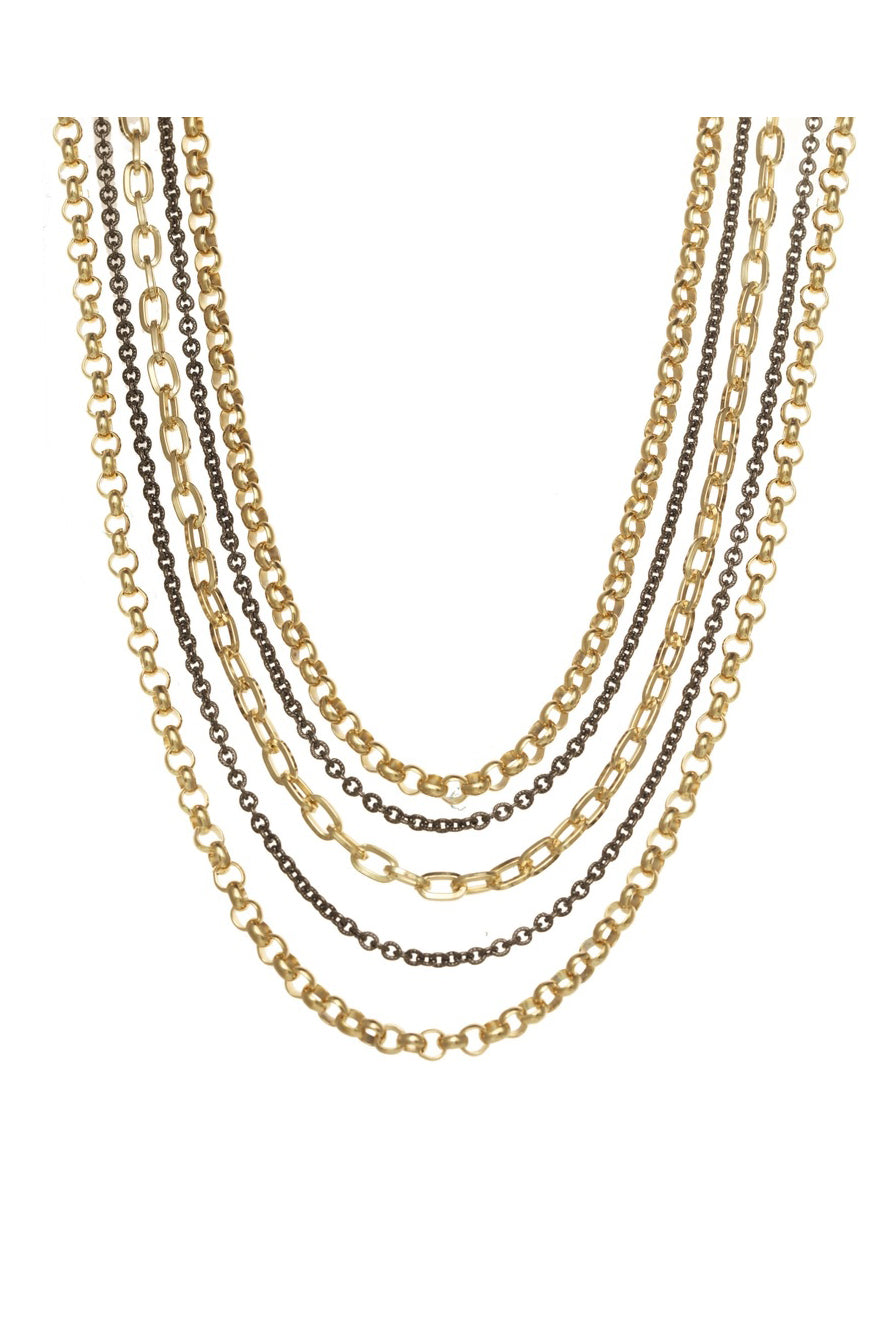 rachel reinhardt two tone layered necklace