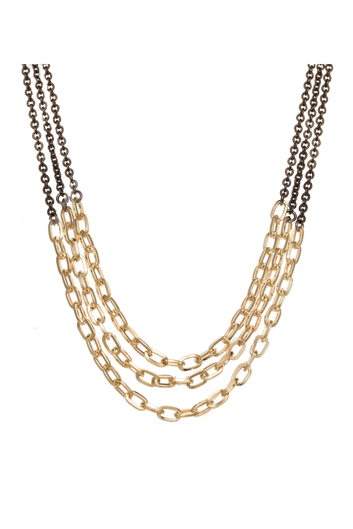 rachel reinhardt triple mixed metal necklace