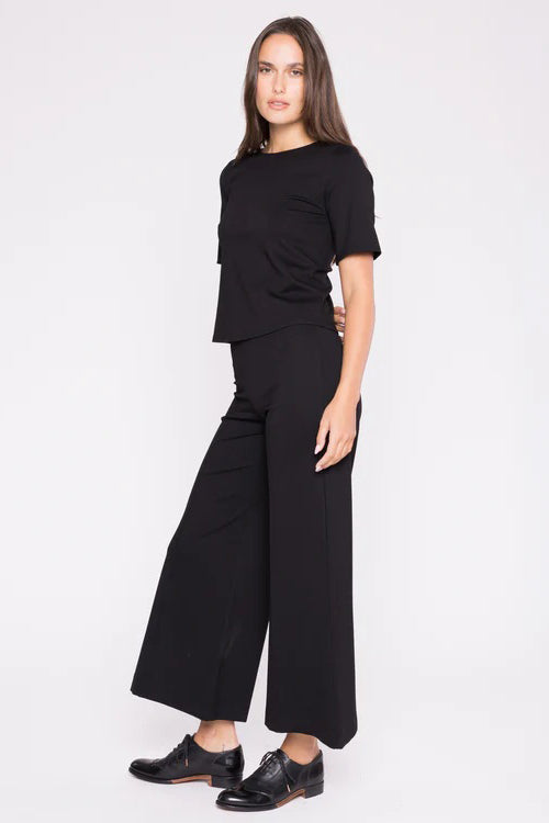 ripley rader ponte knit short sleeve top extended black