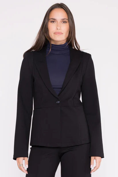 ripley rader ponte knit fitted blazer black