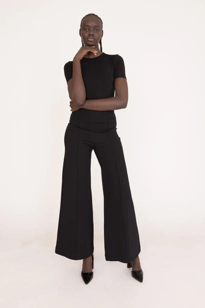 ripley rader ponte knit standard wide leg pant black