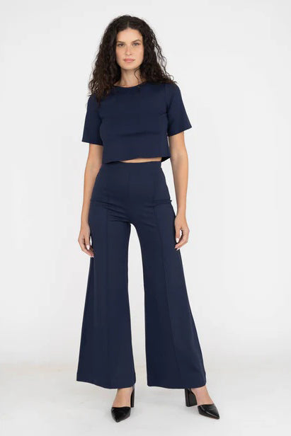 ripley rader ponte knit standard wide leg pant navy