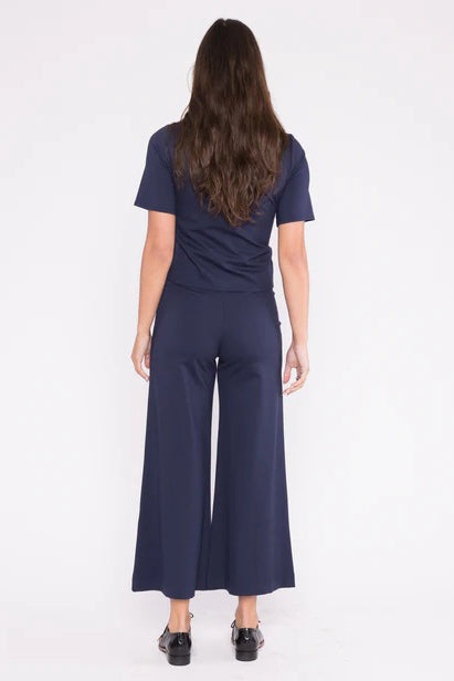 ripley rader ponte knit wide leg pant cropped navy